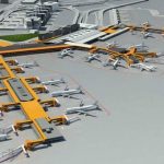 Afbeelding van de E & F Pier op Schiphol-Amsterdam waar de E en F pier op staan afgebeeld. Deze pieren werden in de afgelopen jaren geheel verbouwd